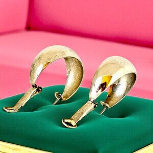 Silver-tone Hoop Earrings Leverback for Pierced Ears